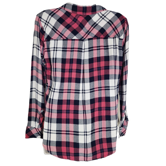 Rails Hunter Plaid Long Sleeve Button Up Shirt Mulberry White Indigo Small Soft - Picture 2 of 12